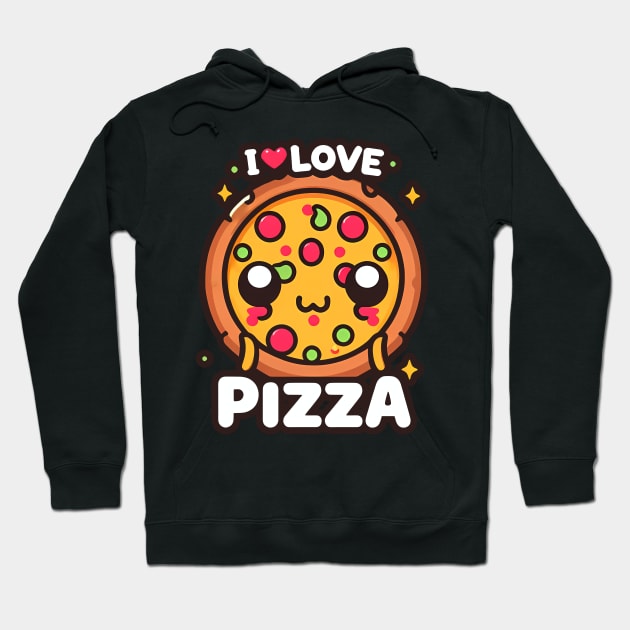 I LOVE PIZZA Hoodie by T-Shirt Paradise